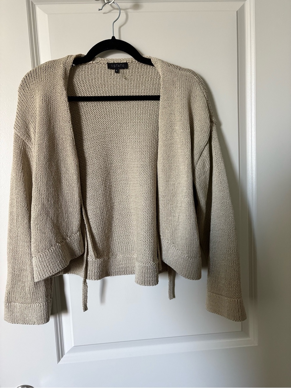 1. State Beige Open Knit Cardigan
